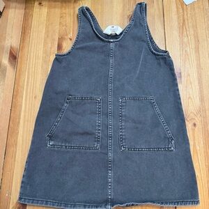 H&M 100% Cotton Charcoal Black Kids Casual Jumper Dress Overall Girlhoodcore